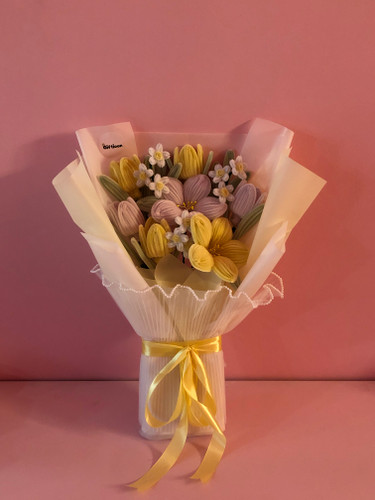 دسته گل لیمویی و یاسی 💛💜